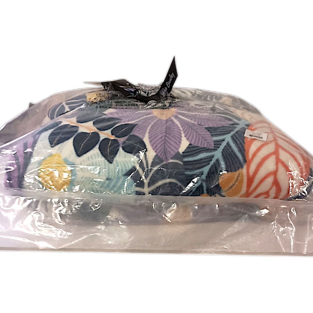 Vera Bradley Fleece Throw Blanket Palm Floral 80x50 NEW Mod Flowers Tropical - Picture 10 of 12